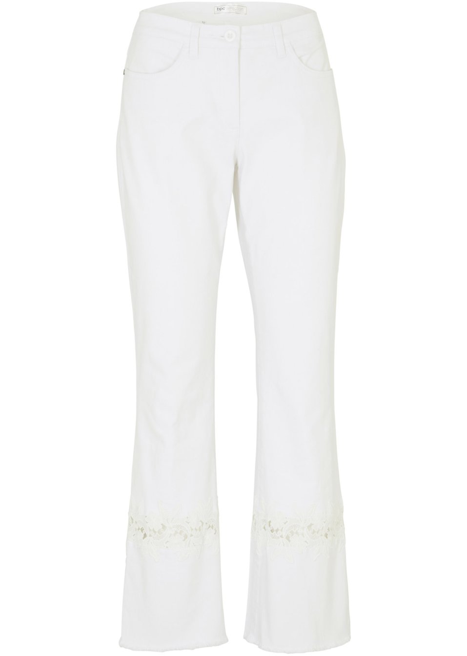 Pantalon 7/8 avec broderie ajourée