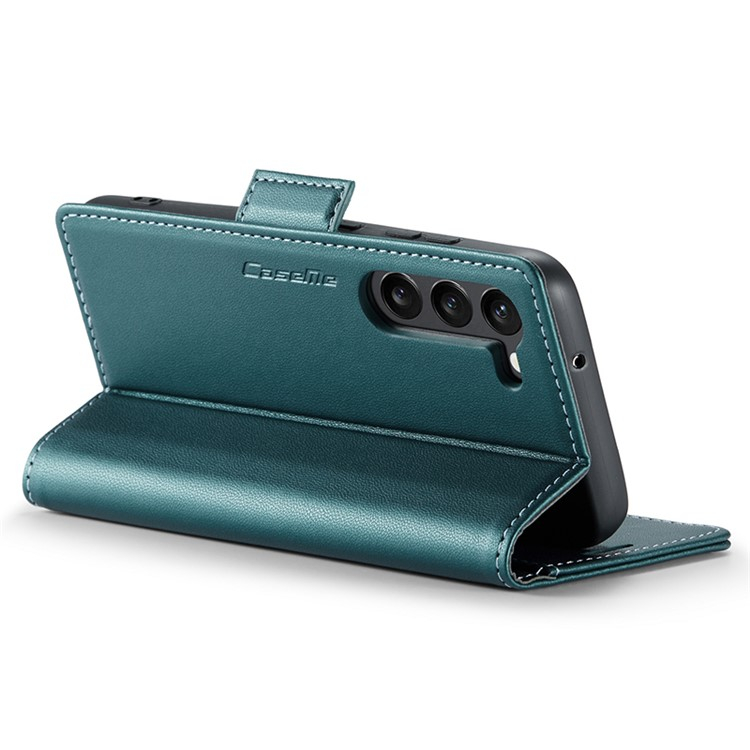 Samsung Galaxy S24  Plus Leder Tasche Flip Wallet Etui mit Kartenfächern Litchi Look (RFID Schutz) - Grün