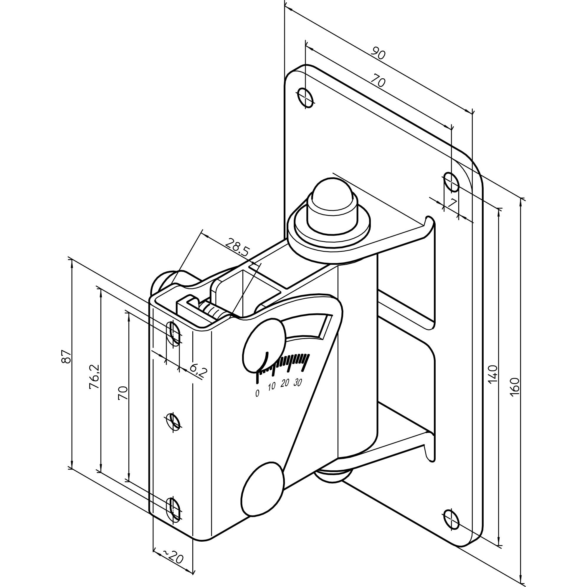 Konig & Meyer 24471 universele luidspreker wandbeugel wit