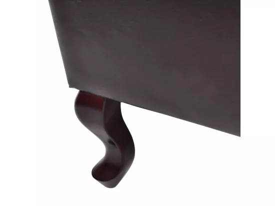 Fauteuil avec repose-pied Marron foncé Similicuir