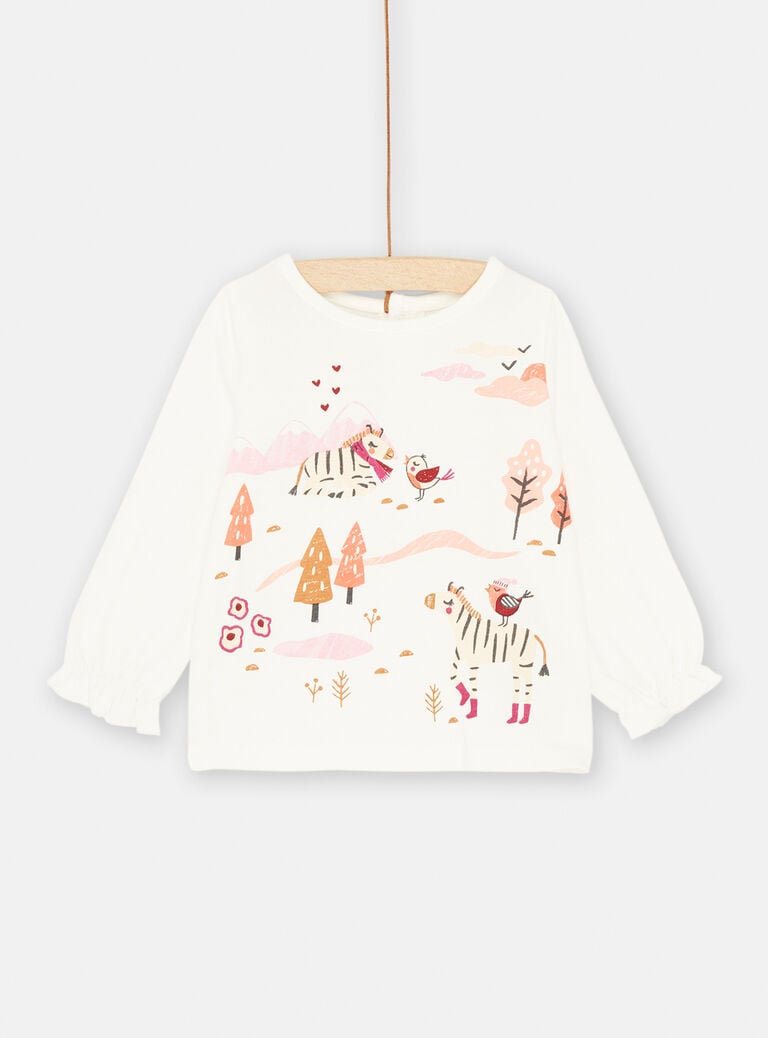 T-shirt blanc à motif nature