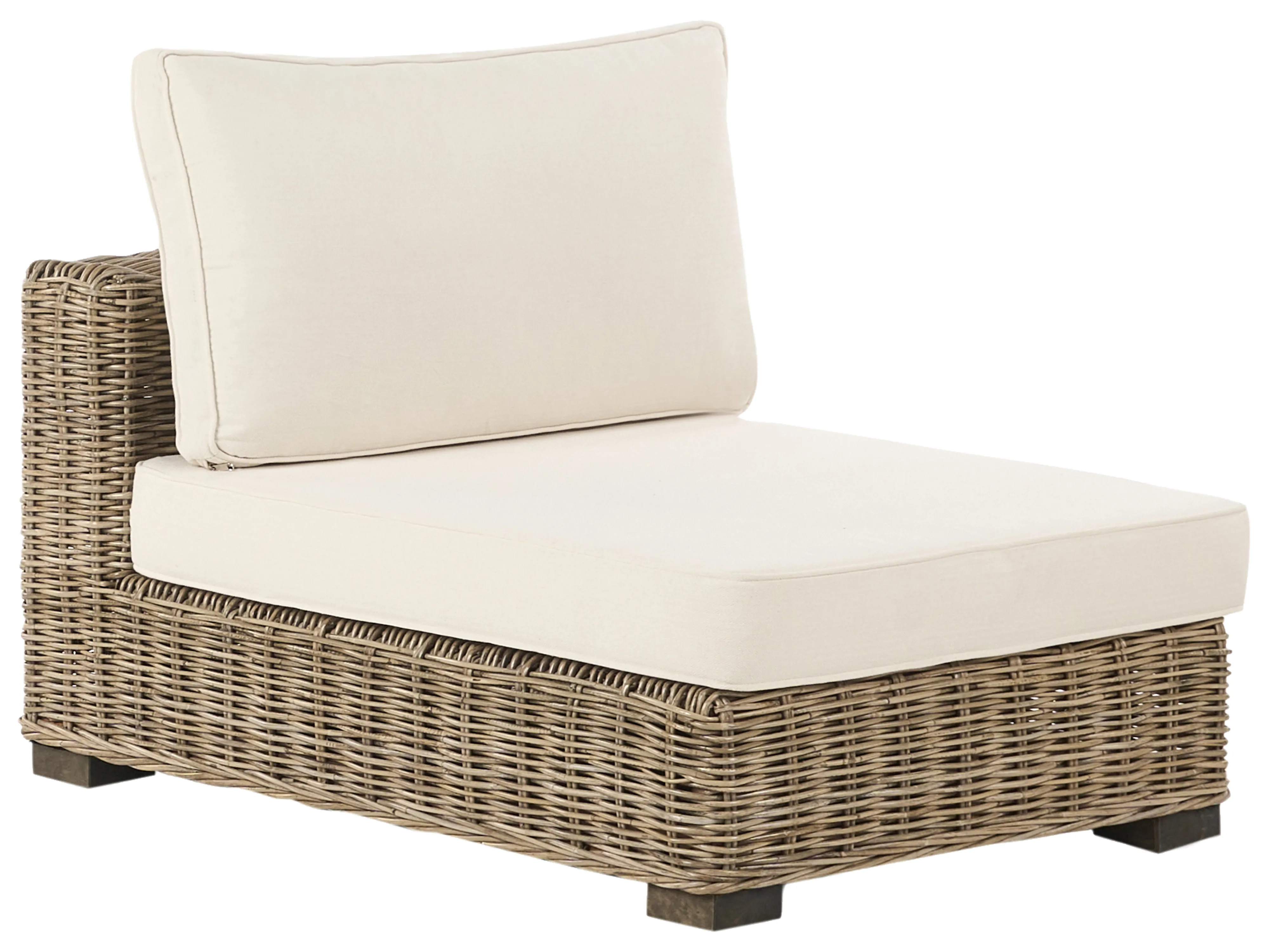 Loungeset met tafel 4-zits VARALLO linkszijdig modulair Rotan Grijs