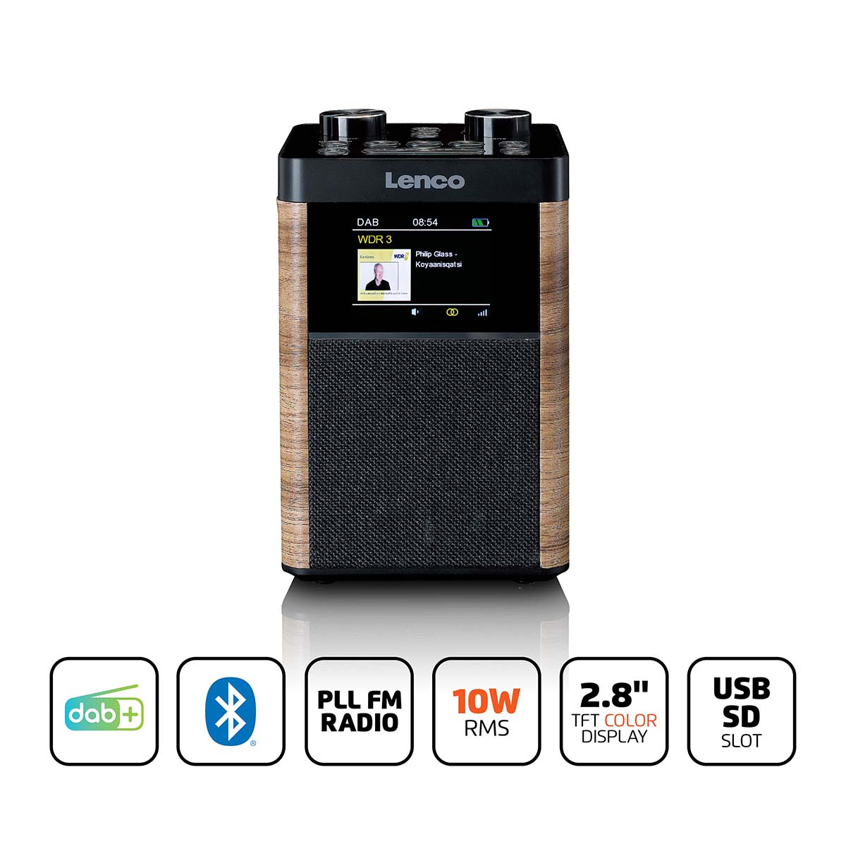 Lenco PDR-060WD Draagbare DAB+/FM Radio met Bluetooth