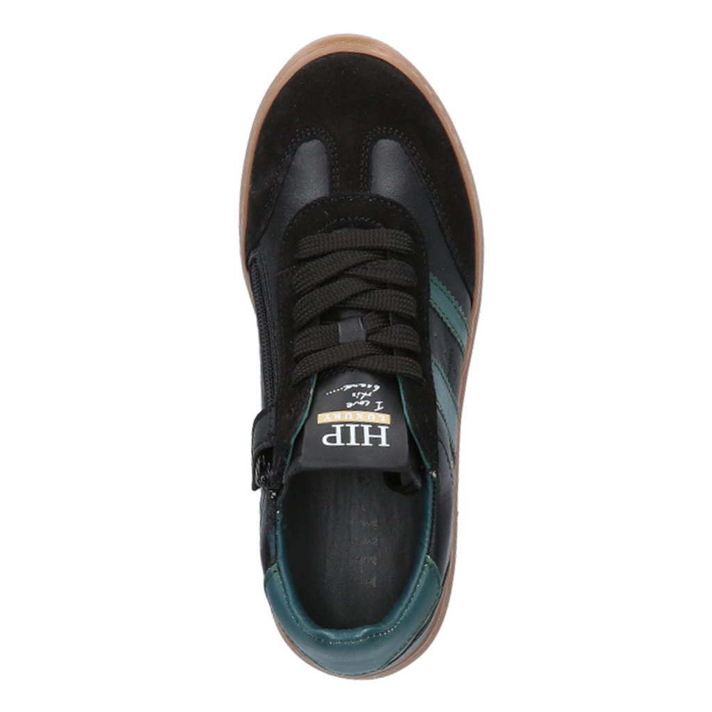 Hip leren sneakers zwart