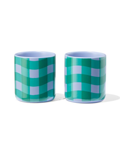 2 petites tasses espresso en céramique à carreaux