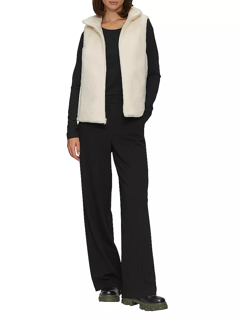 S.OLIVER Gilet in Felloptik weiss