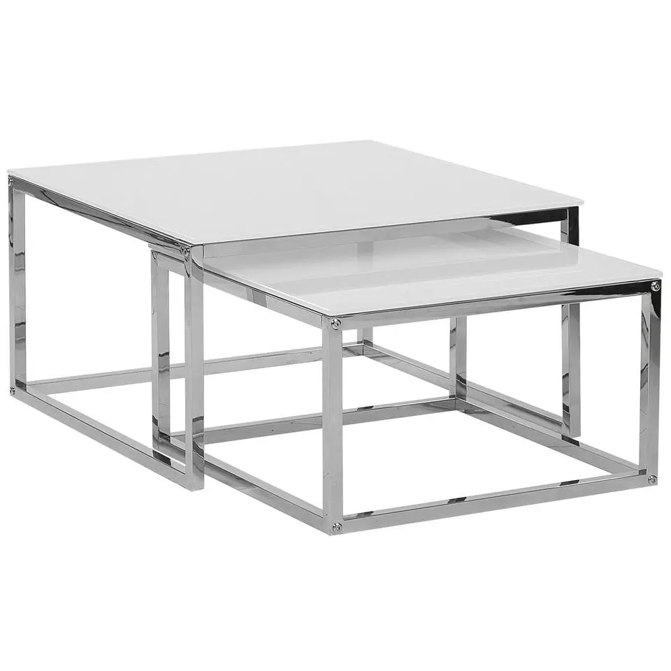 BREA - Salontafel - Wit - Veiligheidsglas