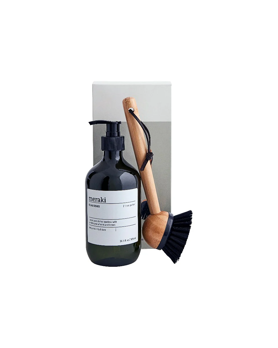 Meraki  Opvaskemiddel + børste, gaveæske - Forest Garden