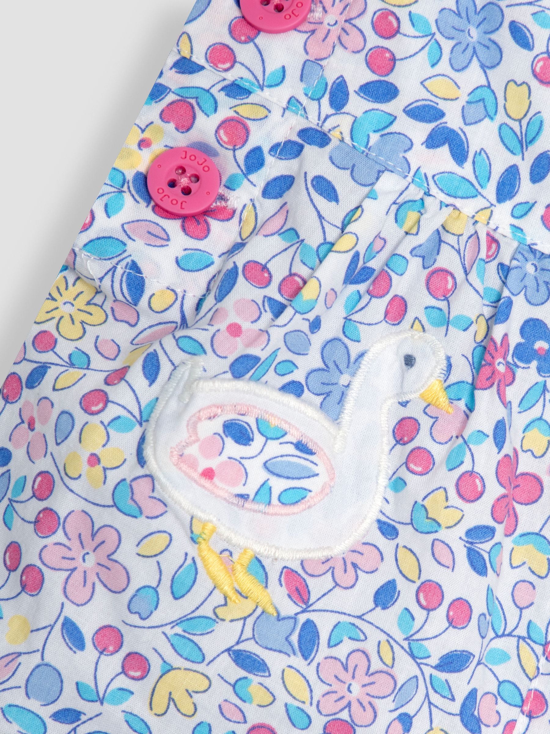 JoJo Maman Bébé Appliqué Pocket 100% Cotton Dungarees