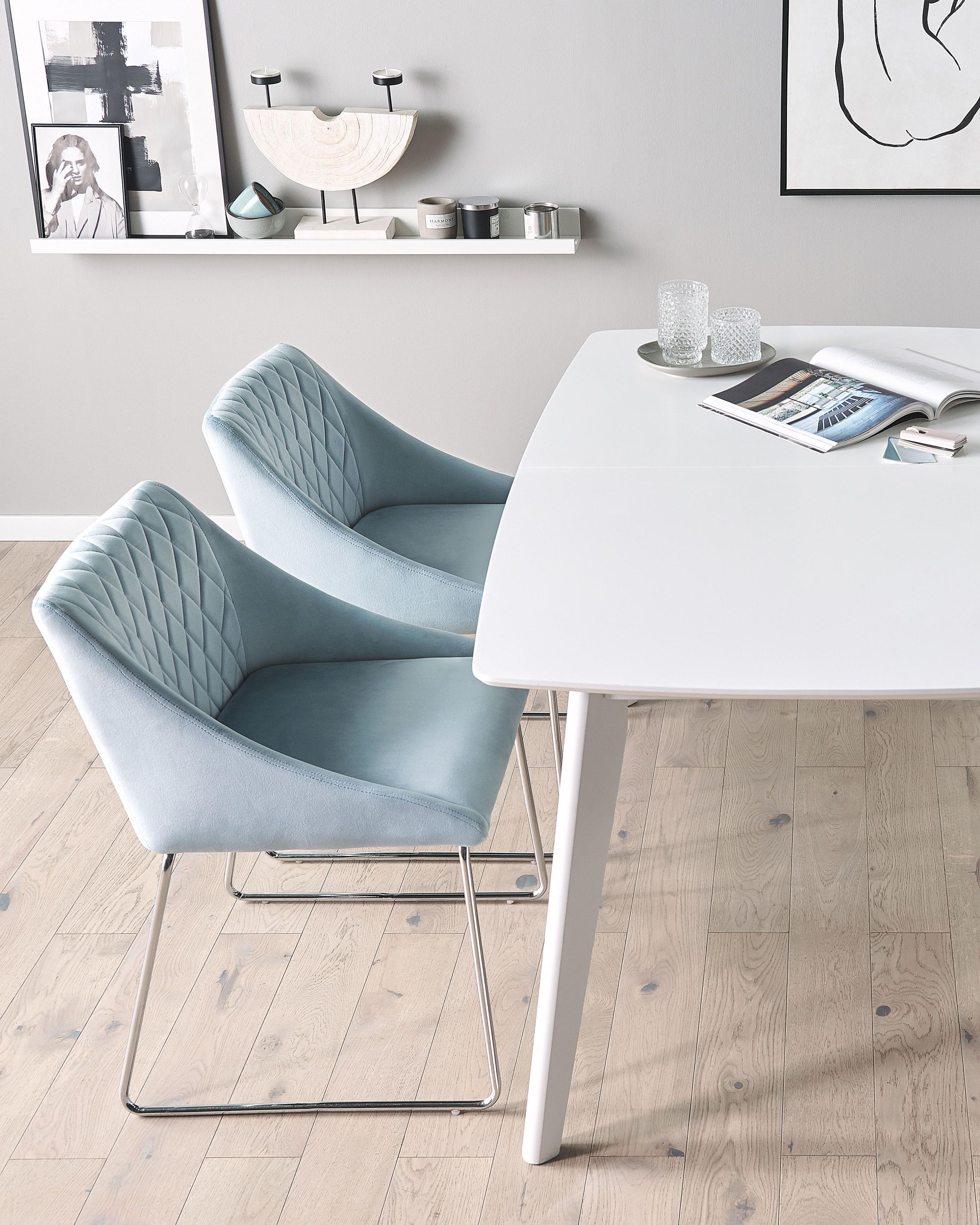 Set van 2 eetkamerstoelen ARCATA Fluweel Lichtblauw