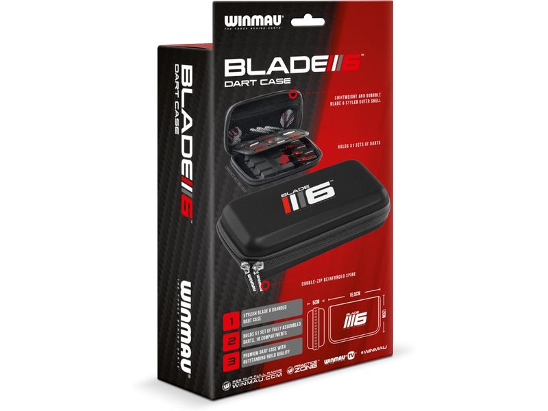 Winmau Darttasche Blade 6 Schwarz Stilvolles Dart-Etui