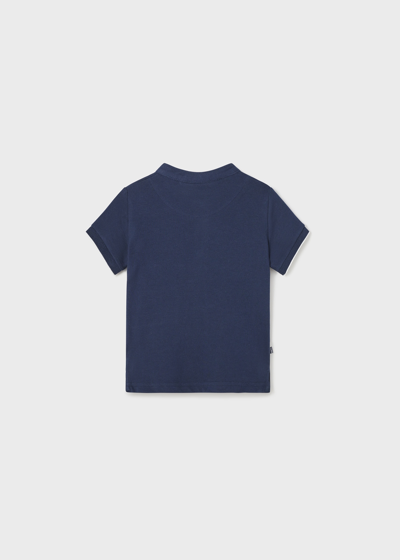 Camisa polo infantil de manga curta com gola mandarim