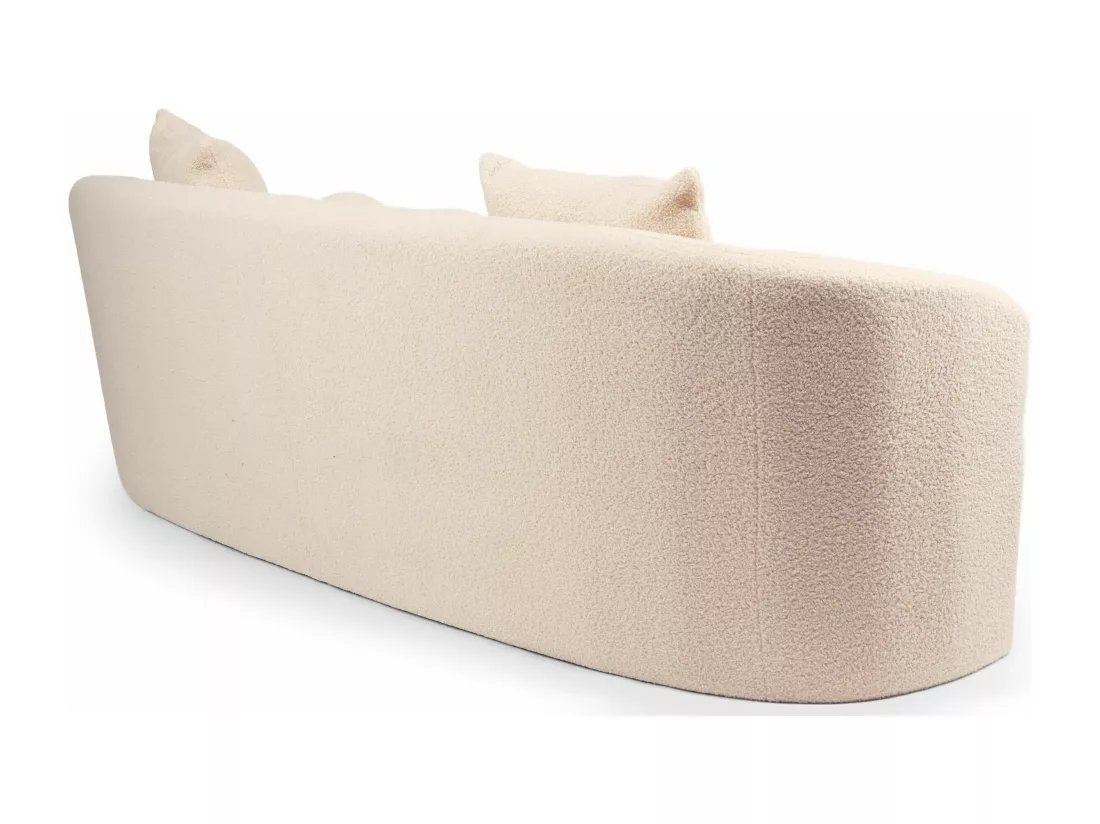 Canapé 4 places au design élégant et incurvé Alex XL Tissu bouclette Beige