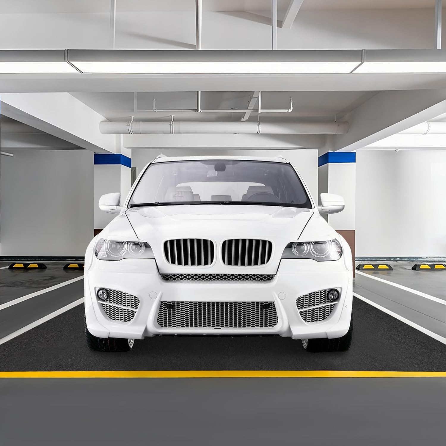 COSTWAY Garage Bodenmatte, 600 x 220 cm Auto Ölauffangmatte, Ölmatte rutschfest & wasserdicht & wiederverwendbar, Garagenmatte Antirutschmatte mit doppelseitigem Klebeband für Werkstatt, Garage