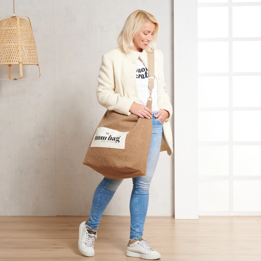 Nordic Coast Company Mom Bag Teddy Bouclé Beige