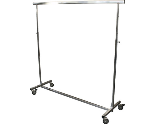 Verchroomde kledingrek/kledingstandaard, in hoogte verstelbaar, uitschuifbare kledingstang 150 cm, draagvermogen 100 kg