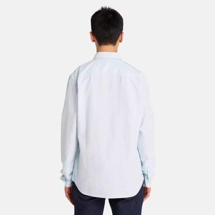 Chemise oxford à manches longues pour homme en bleu clair