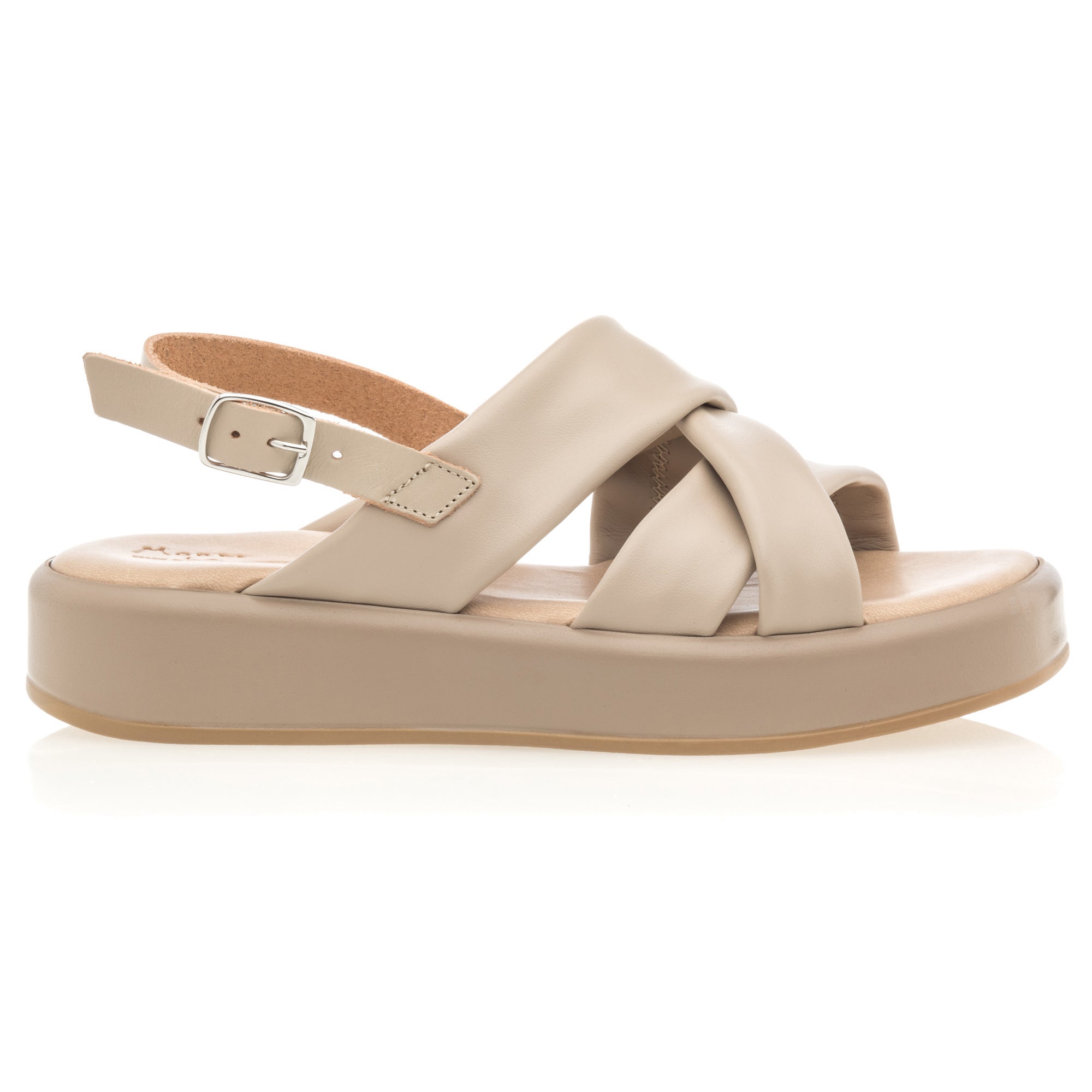 Sandales Femme en cuir beige