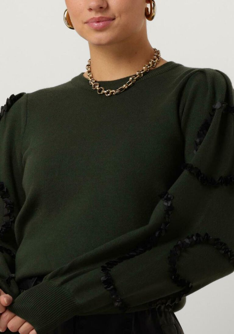 OBJECT donkergroene object trui objdidi l/s o-neck knit pullover