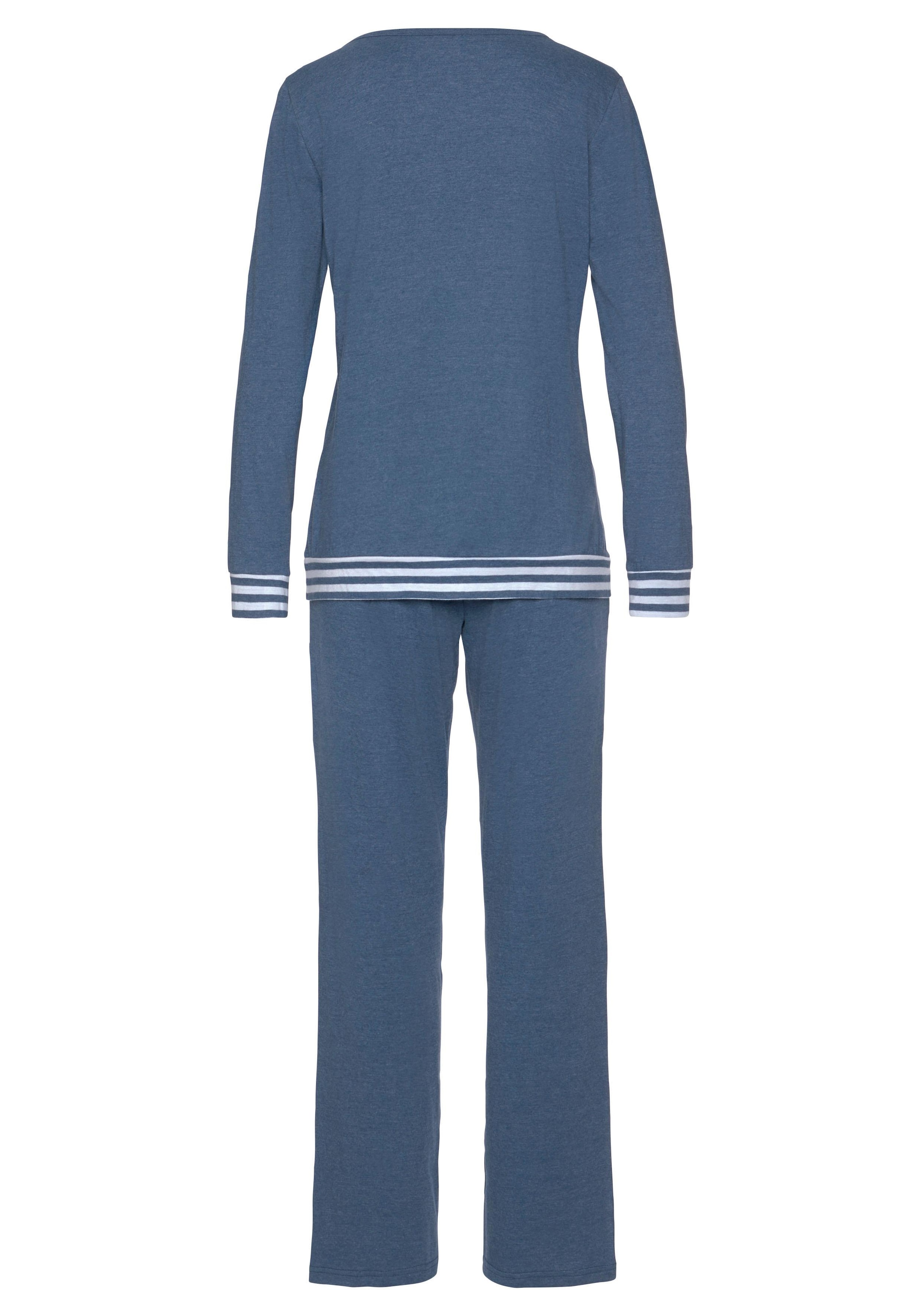 Arizona Pyjama, 2 Stk. mit gestreiften Bündchen