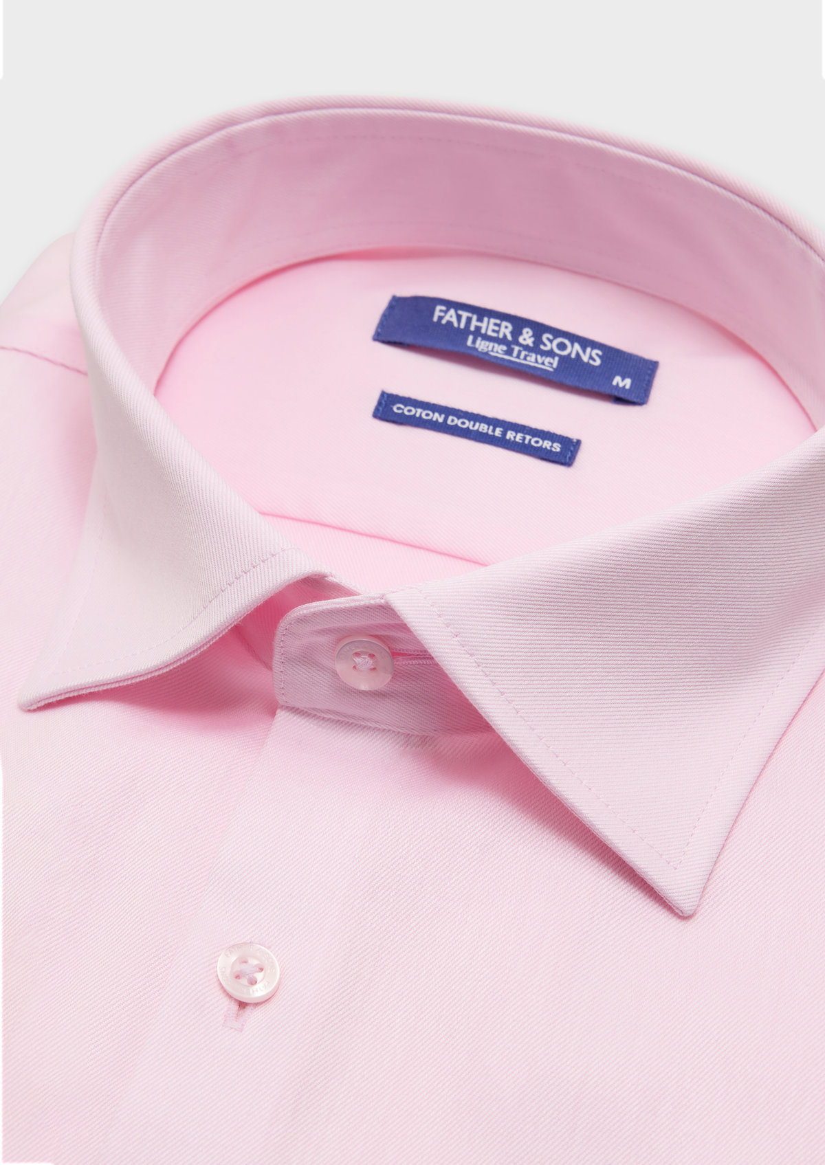 Chemise habillée non-iron Slim en twill de coton uni rose