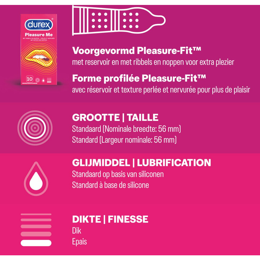 Durex - Pleasure Me Condooms 10 stuks, Orgasm Intense Condooms 10 stuks & Performa Condooms10 stuks - Pakket