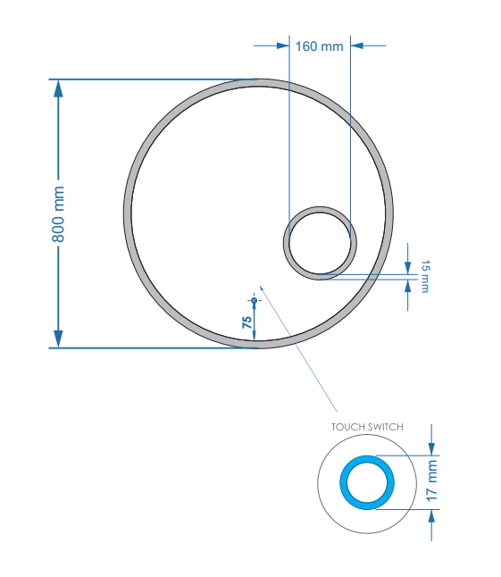 Gliss Design Sol ronde spiegel met LED-verlichting 80cm
