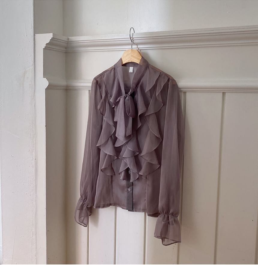 MELLO - Blouse met lange mouwen en ruches