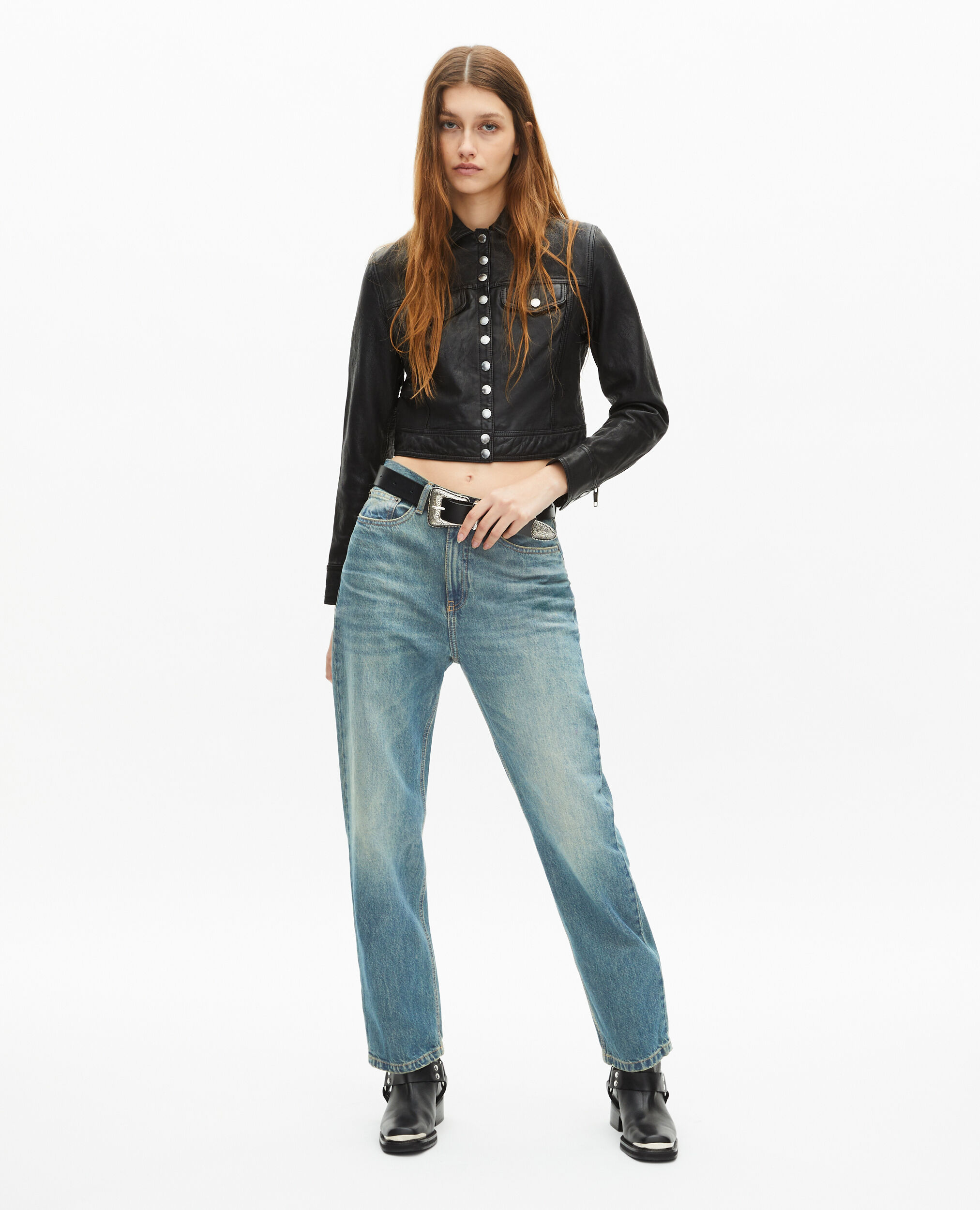 Jean boyfriend bleu