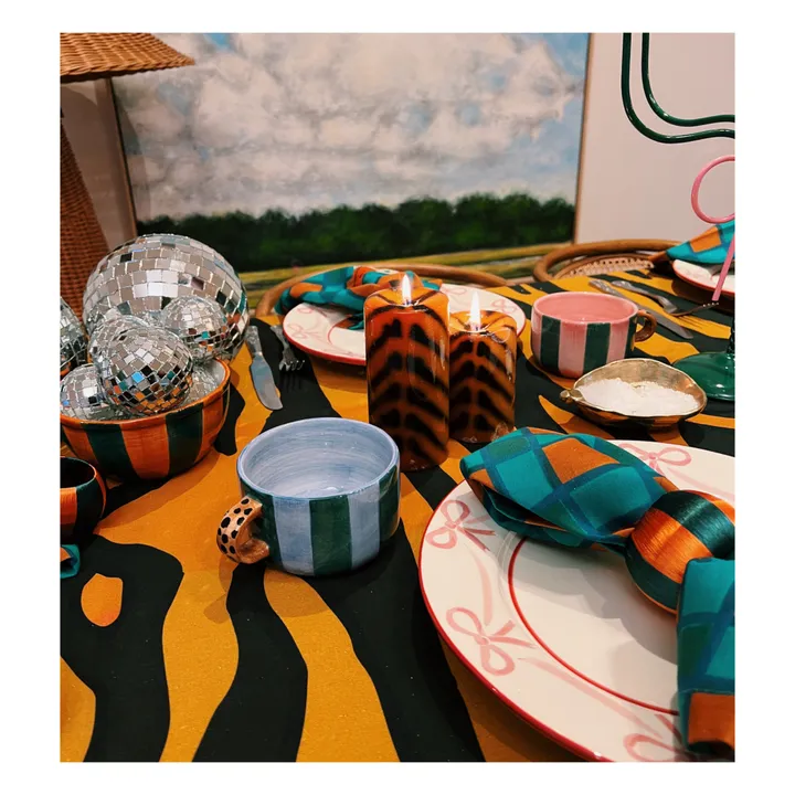 Anna + Nina Bougie rayée tigre - S | Marron