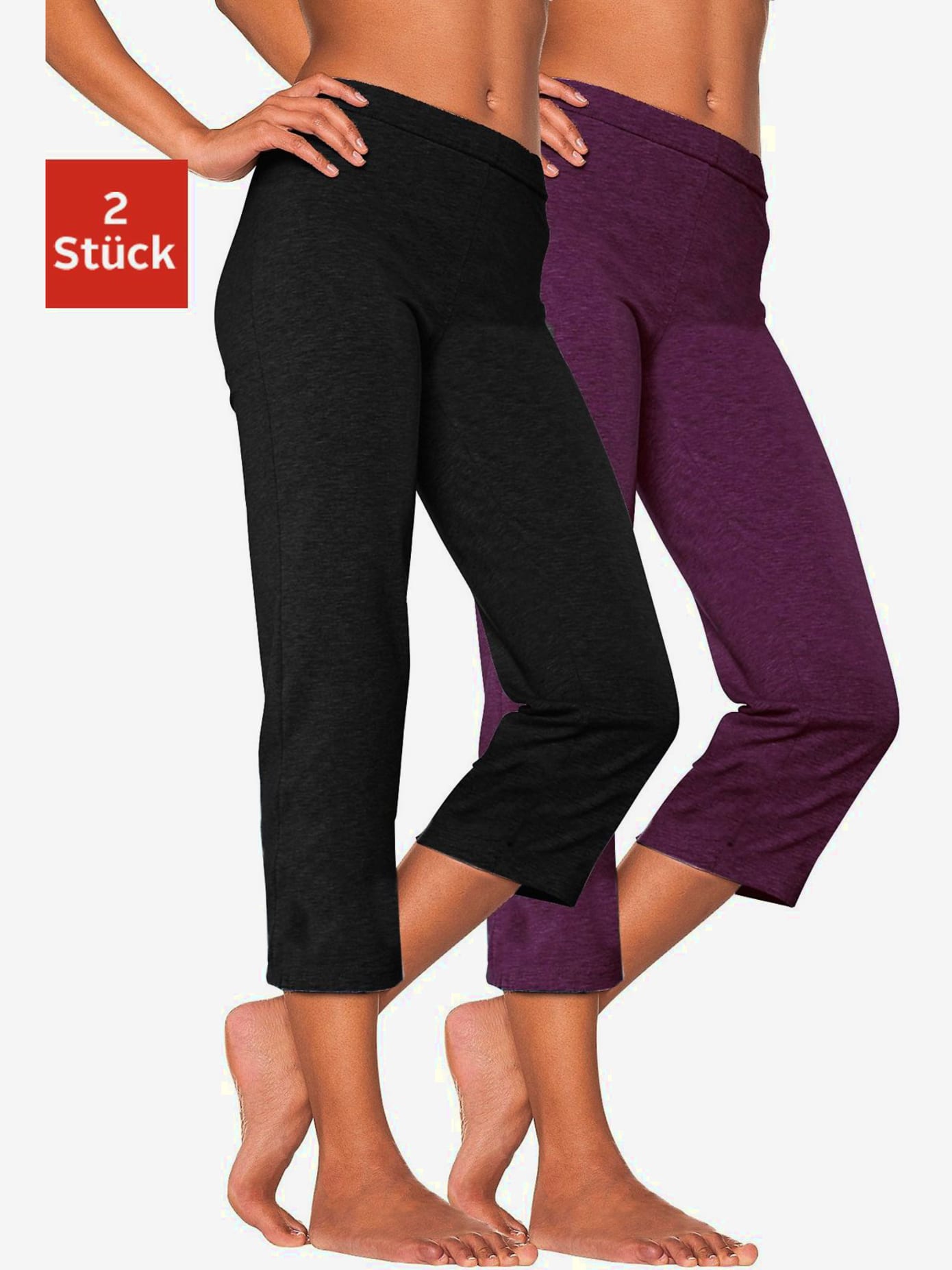 Corsaire lot de 2 pantalons basiques longueur 3/4