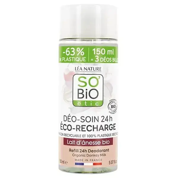 Desodorante So'Bio Étic Deo-Care Hidrata com Leite de Burra Orgânico - Refil 150ml