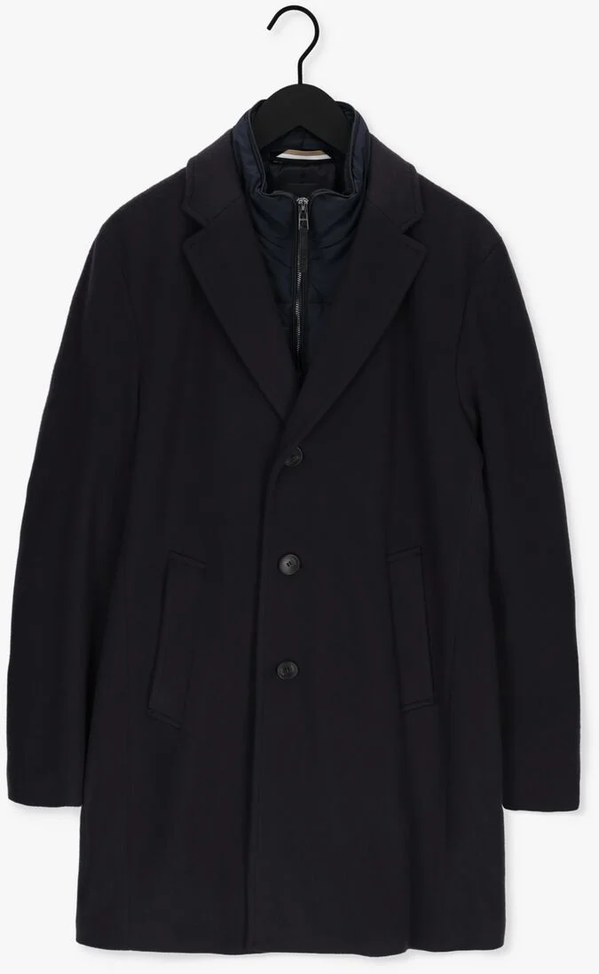 BOSS donkerblauwe boss mantel h-hyde-bib