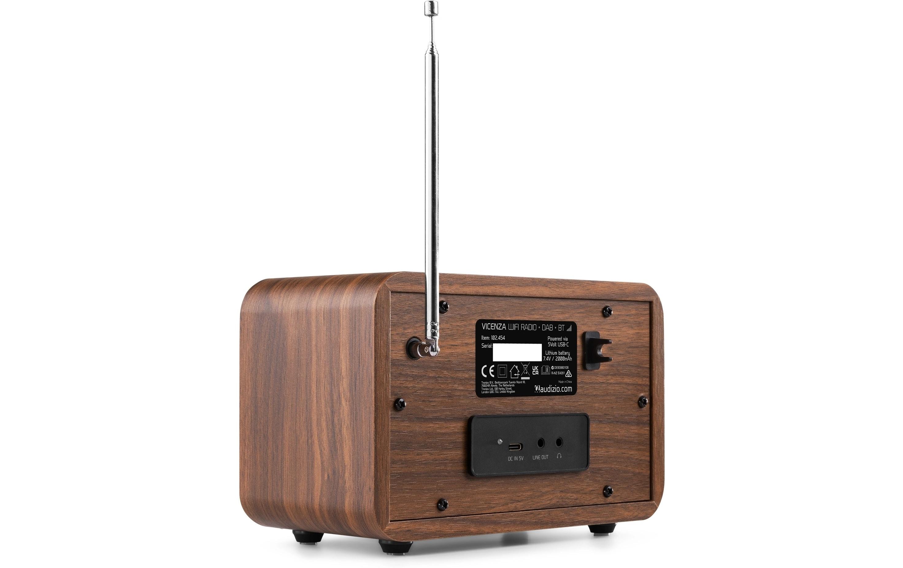 DAB+ Radio Vicenza Braun<br>DAB+ Radio mit Akku, Internet Radio und Bluetooth