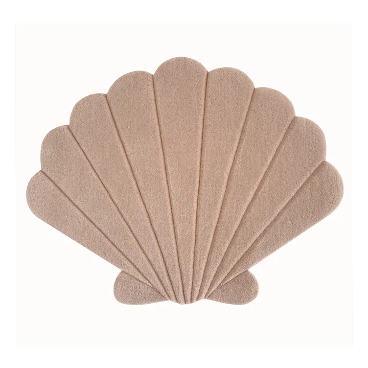 Maison Deux Tapis Coquillage en laine | Rose poudré