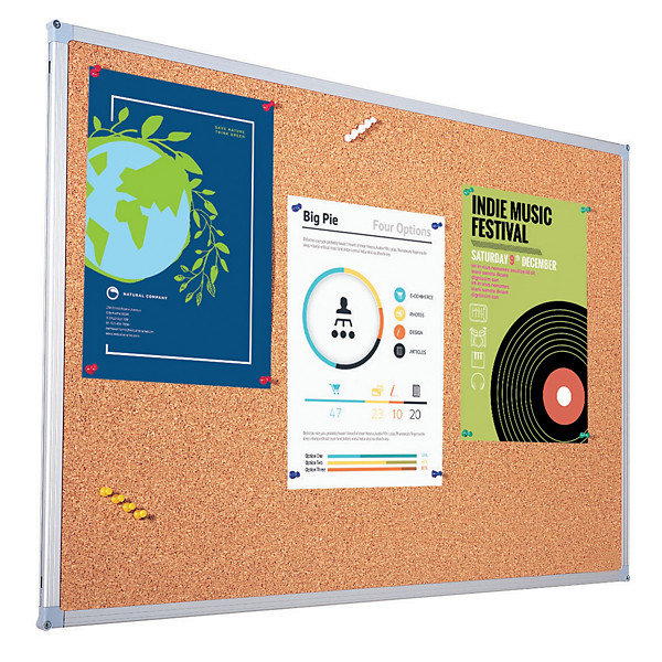 Tableau liège cadre aluminium 45 x 60 cm