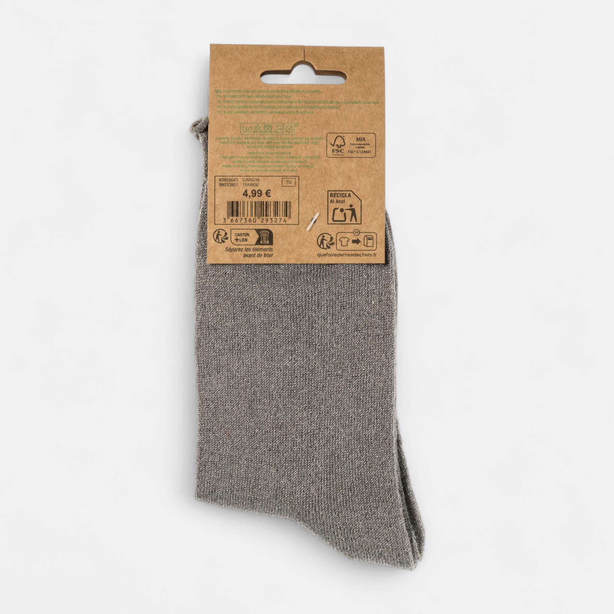 Chaussettes Enfant argent
