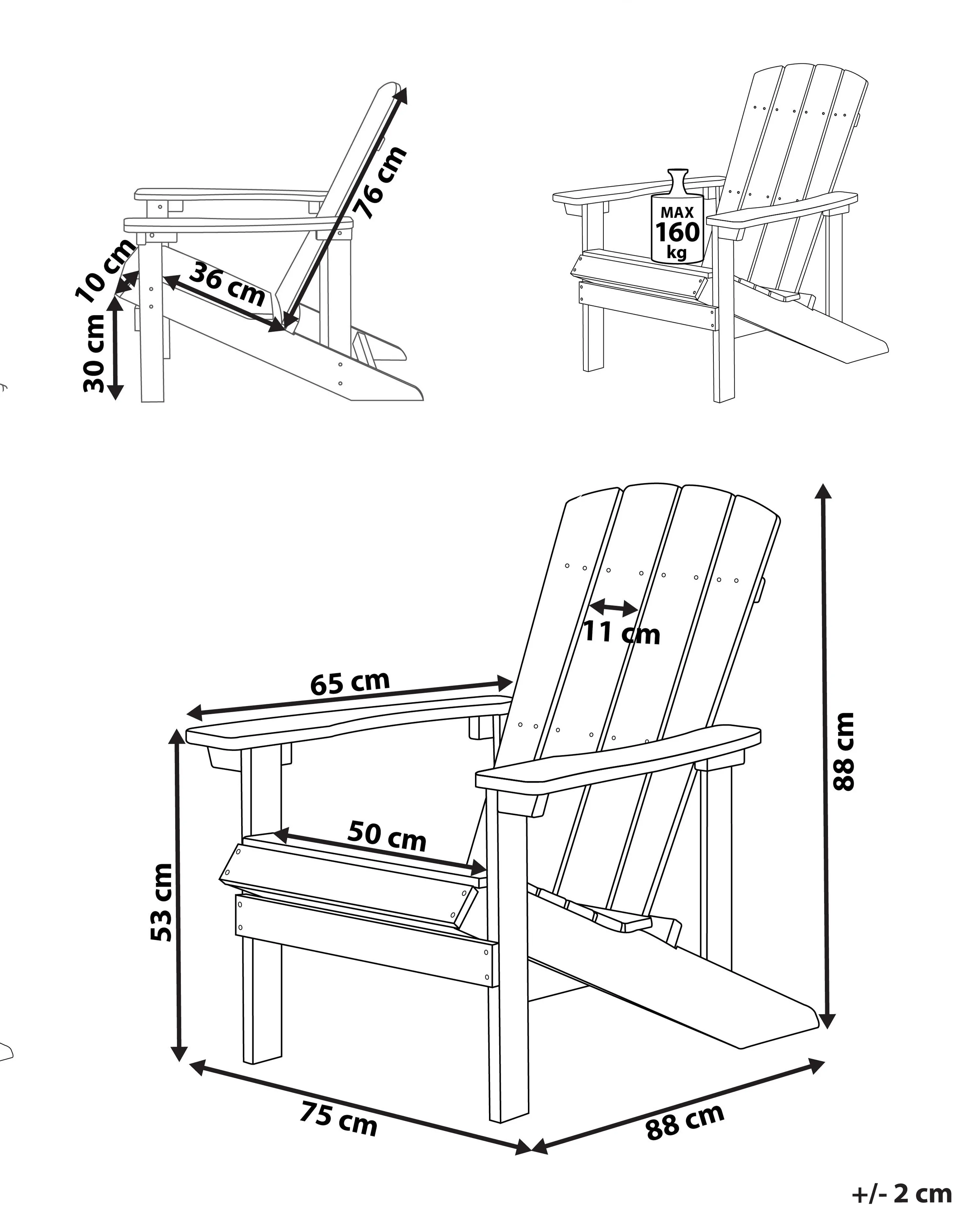 Tuinstoel ADIRONDACK Wit