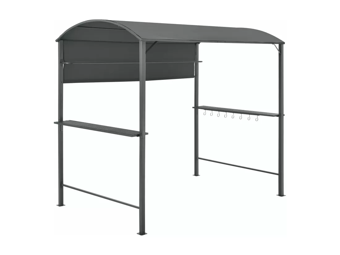 Tonnelle pavillon de barbecue grise 215 x 220 x 140 cm 03_0008739