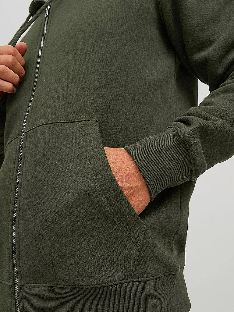 JACK & JONES Kapuzensweatjacke JJESTAR  olive