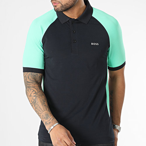 Polo Manches Courtes Slim Paule Tech 50487842 Noir Vert