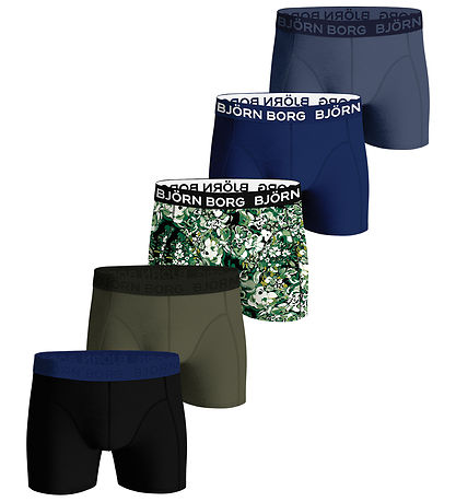 Bj?rn Borg Boxershorts - 5-pak - Sort/Bl?/ Grøn/Print