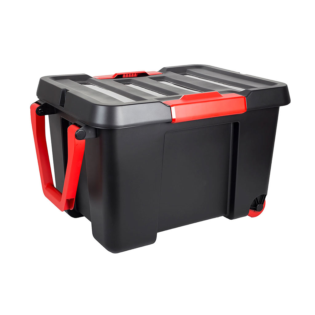 Malle de rangement utilitaire plastique noire 120L