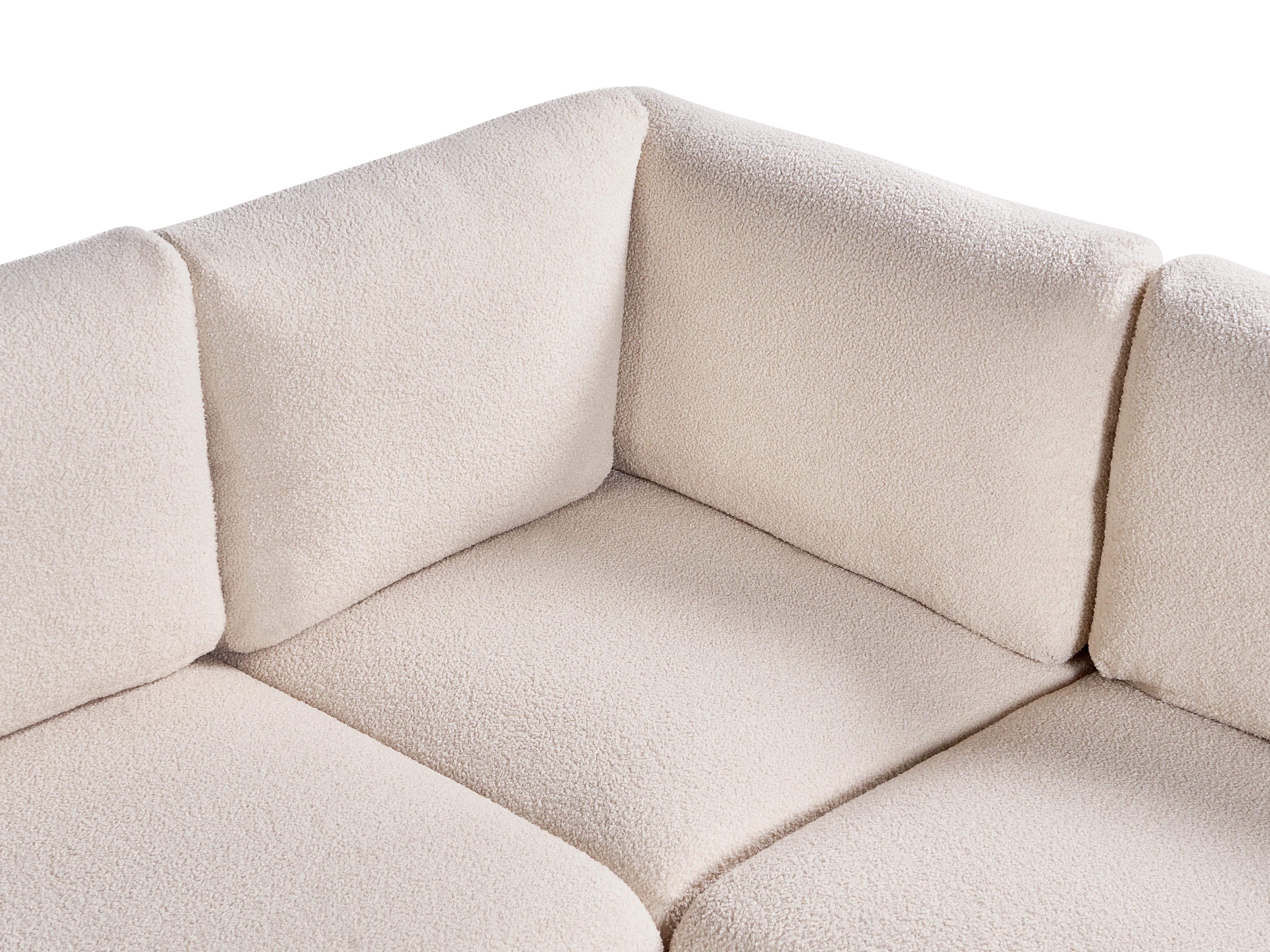 Modulaire U-vormige bank 8-zits MESNALI Bouclé Gebroken wit