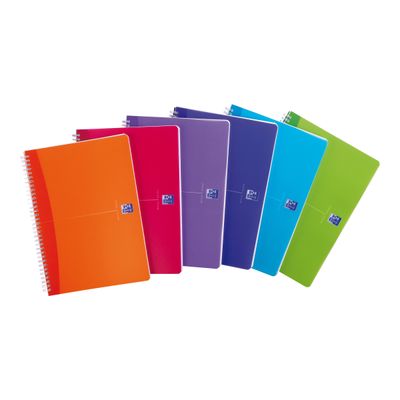 Oxford Office My Colours - Cahier polypro à spirale - A4 (21x29,7 cm) - 100 pages - petits carreaux (5x5 mm) - disponible dans différentes couleurs