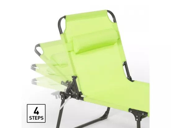 2 chaises longues pliantes en aluminium plage et jardin Gold Coast