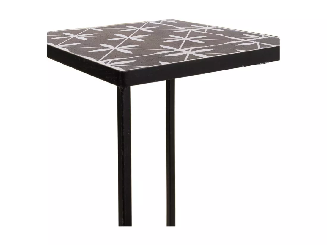 Ensemble de 3 supports de pots de fleurs en métal noir
