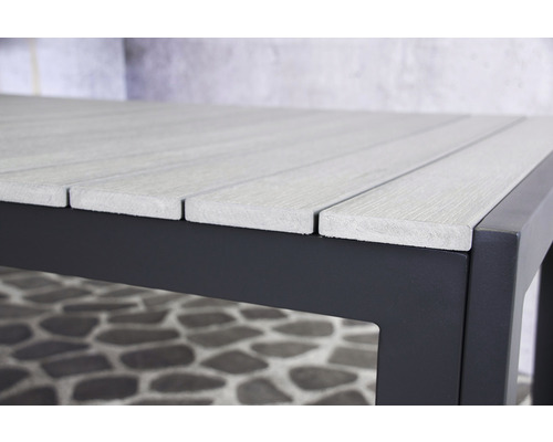 Eettafel, tuintafel, SenS-Line tuinmeubelen, 160 x 90 x 74 cm, aluminiumgrijs