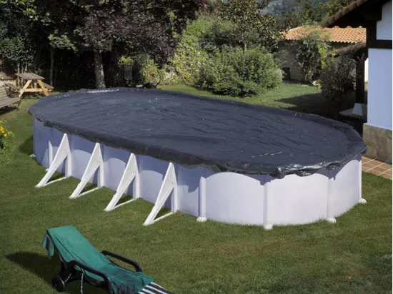 Bâche d'hivernage 120 g/m² pour piscine acier ovale 8,00 x 4,70 m - Gré