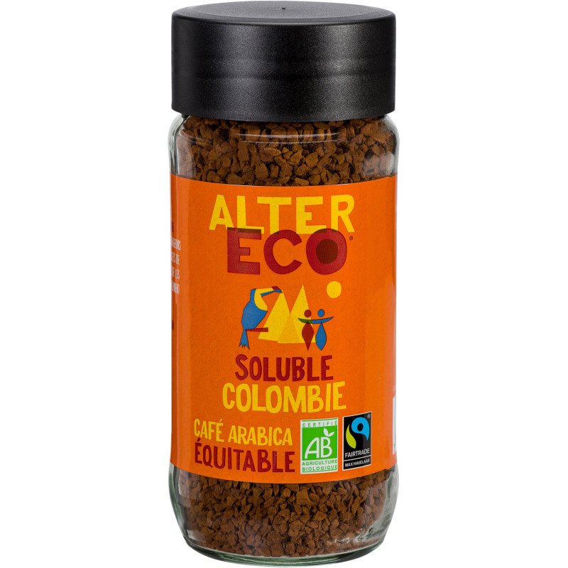 Café soluble 100 % Arabica Bio Alter Eco - Bocal de 100 g
